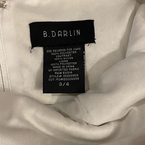 Brand: B. Darlin. Gold sequin off white dress - Picture 5 of 8